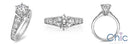 Engagement 1.25 Round Center Tiffany Style Setting Cubic Zirconia  Ring Graduate Sides 14K White Gold
