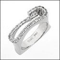 Fine Jewelry Free Form Euro shank Cubic Zirconia Cz Ring