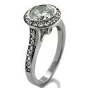 Engagement Round 1 Ct Bezel Set Halo Cubic Zirconia Cz Ring