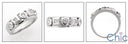 Wedding .75 Cubic Zirconia Round and Princess Bezel CZ Band 14K White Gold