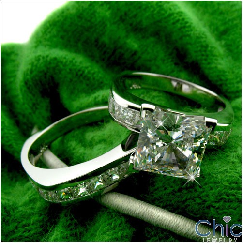 Engagement 2.5 Princess Center Small Princess in Channel Cubic Zirconia Cz Ring