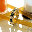 Sapphire Diamond CZ Eternity Prong Set Band
