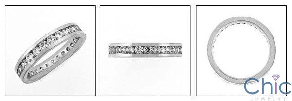 Eternity 1 Round Channel Cubic Zirconia Cz Ring