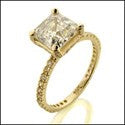 Engagement 3.5 Ct Asscher Center thin eternity Cubic Zirconia Cz Ring