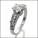 Engagement Round 0.65 Ct Center Share Prongs Cubic Zirconia Cz Ring