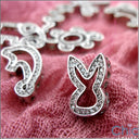 Cubic Zirconia CZ Bandunny Ears Charm Pendant