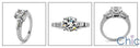 Engagement 1.5 Round tapered Baguettes Cubic Zirconia Cz Ring