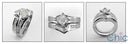 Matching Set 1 Ct Princess Channel Cubic Zirconia Cz Ring