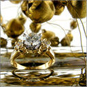 Anniversary Round Cubic Zirconia Center 1 Carat 6 Prong channel Sides Cz 14K W Gold Ring