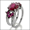 Engagement Ruby Round Princess Cubic Zirconia Cz Ring
