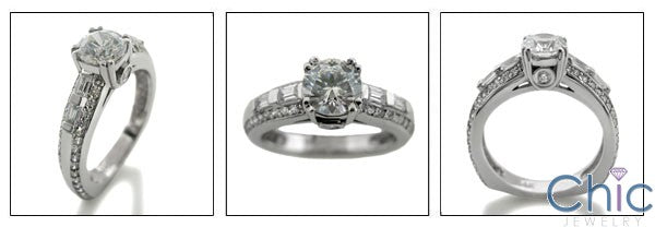 Engagement .75 Diamond CZ Euro Shank Cubic Zirconia Cz Ring