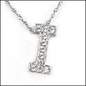 Cubic Zirconia Cz Letter I Pendant Initial Pendant