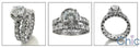 Matching Set 1 Ct Round Center Pave Halo Eternity Cubic Zirconia Cz Ring