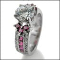 Engagement 1.5 Round Center Ruby Princess Cubic Zirconia Cz Ring