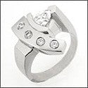 Fine Jewelry 0.75 Diamond CZ Trillion Cubic Zirconia Cz Ring