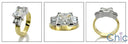 Engagement 2 Ct Radiat Set Horizontal Two Tone Cubic Zirconia Cz Ring