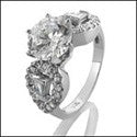 Anniversary 2 Ct Round Center Pave Ct Channel Cubic Zirconia Cz Ring