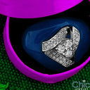 Cubic Zirconia Cz Triangle Shaped Set Round Pendant