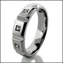 Mens .50 TCW Princess In Bezel Cubic Zirconia CZ Wedding Band