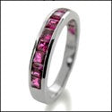 Wedding 1.25 Ruby Princess Channel Cubic Zirconia CZ Band 