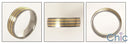 Mens Titanium Ct Gold Striped Wedding Band