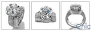Matching Set 4 Ct Asscher Ct wedding Cubic Zirconia Cz Ring
