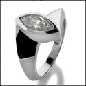 Solitaire 1 Ct Marquise Bezel Cubic Zirconia Cz Ring
