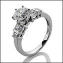 Engagement Round 1 Ct Cneter Ct channel Cubic Zirconia Cz Ring