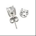 .50 Ct Round In Crown Prong Cubic Zirconia CZ Earrings