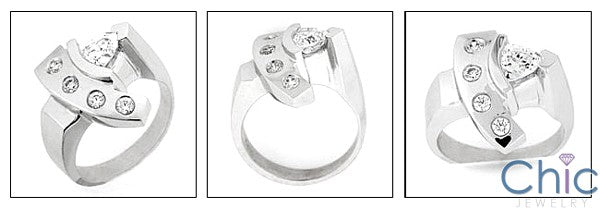 Fine Jewelry 0.75 Diamond CZ Trillion Cubic Zirconia Cz Ring