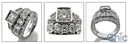 Matching Set Round 1 Ct Center Engraved Channel Cubic Zirconia Cz Ring