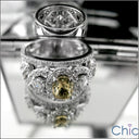 Anniversary Canary Oval 1 Ct Center Cubic Zirconia Cz Ring