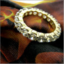 Eternity .20 Carat Each Round Cubic Zirconia Share Prong Available 14K Rose Yellow and White Gold  Total Carat  3.5 Wedding Band