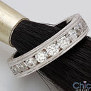 Round Cubic Zirconia Eternity Channel Hand Engraved Band