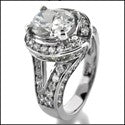 Estate 2.5 Oval Center Stone Paved Halo Cubic Zirconia Cz Ring