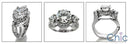 Engagement 1.75 Brilliant Center Split Pave Cubic Zirconia 14k White Gold Ring