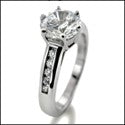 Engagement 1.5 Round Center Channel Set Round Cubic Zirconia Cz Ring