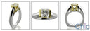 Engagement Princess .75 Center Two Tone Channel Euro Shank Cubic Zirconia Cz Ring