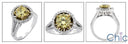 Canary 2 Ct Round Cubic Zirconia Center Yellow Gold Prongs Halo Cz Anniversary 14K Ring