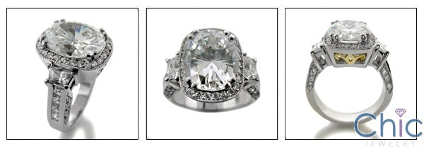 Estate 5 Ct Oval Ct Trapezoid Cubic Zirconia Cz Ring