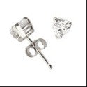 Heart Shape 1 Ct Cubic Zirconia CZ Earrings