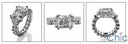 Engagement 3 Carat Princess CZ Trillion Eternity Cubic Zirconia 14K White Gold Ring
