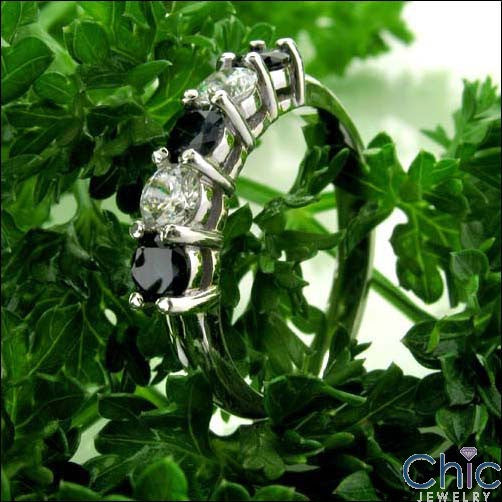 Wedding Sapphire Ct Diamond Round Share Prong 1 Cubic Zirconia CZ Band 