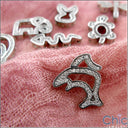 Cubic Zirconia Cz Shark Charm Pendant