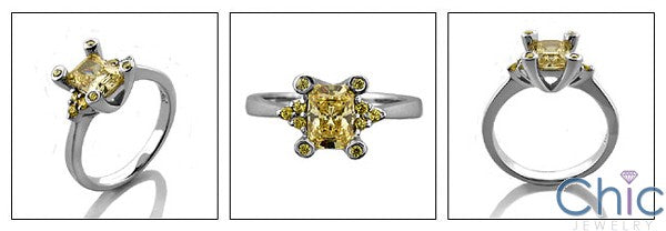 Anniversary Canary Radiant 1 Ct Cubic Zirconia Cz Ring