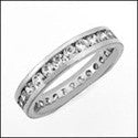 Eternity 1 Round Channel Cubic Zirconia Cz Ring