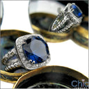 Estate 10 Ct Round Sapphire Rope Shank Cubic Zirconia Cz Ring