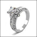 Engagement 1 Ct Brilliant Round Center Channel Cubic Zirconia 14K White Gold Ring