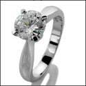 Solitaire 1 Ct Round 4 Prong Cubic Zirconia Cz Ring