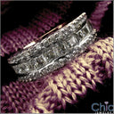 Lady's Wedding Band High Quality CZ  Princess Channel Set With Pave Cubic Zirconia 14K W Gold